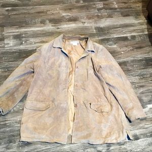 Jessica Holbrook 100% leather suede coat size 1X